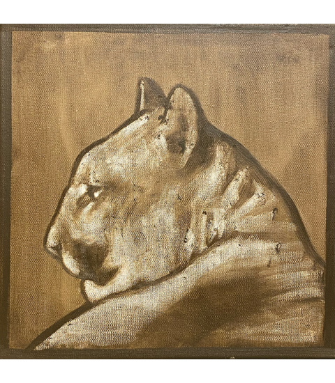 Puma, peinture à l'huile par Igor Ly pour Animal Art Gallery Paris