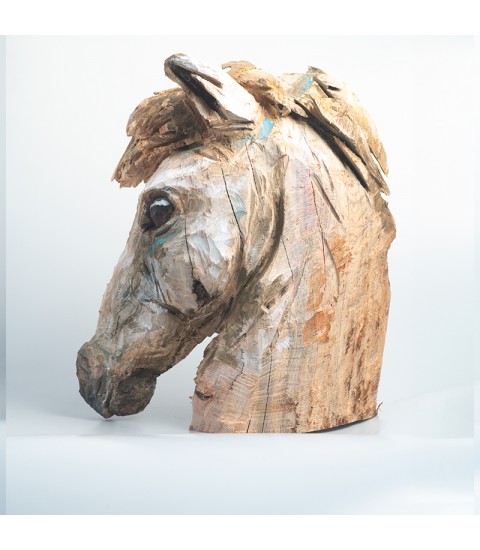 Cheval, sculpture animalière en bois, par Guillaume Belin pour Animal Art Gallery Paris