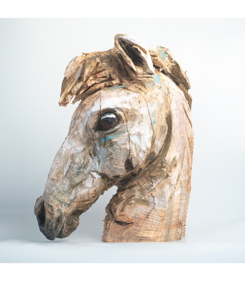 Cheval, sculpture animalière en bois, par Guillaume Belin pour Animal Art Gallery Paris