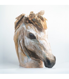 Cheval, sculpture animalière en bois, par Guillaume Belin pour Animal Art Gallery Paris