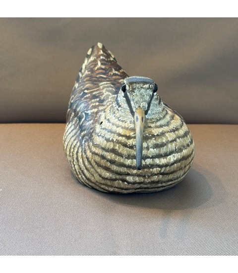 Bécasse couchée peinte entre-deux cirée, par Joachim et Christian Belmas pour Animal Art Gallery Paris