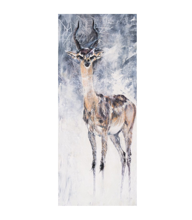 « je veille » (gerenuk mâle, Samburu)_Peinture_Encaustique_Julie_Salmon_Artiste_Animalier_Animal_Art_Gallery_Paris