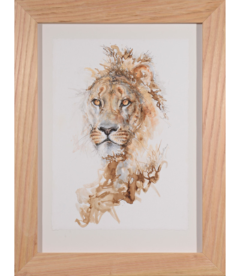 Lion 2_Dessin_Aquarelle_Estelle_Rebottaro_Artiste_Animalier_Animal_Art_Gallery_Paris