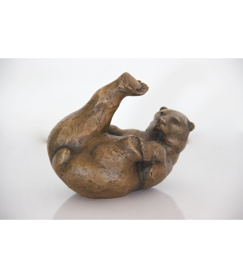 Sculpture bronze Culbuto Ours blanc adulte Bodin