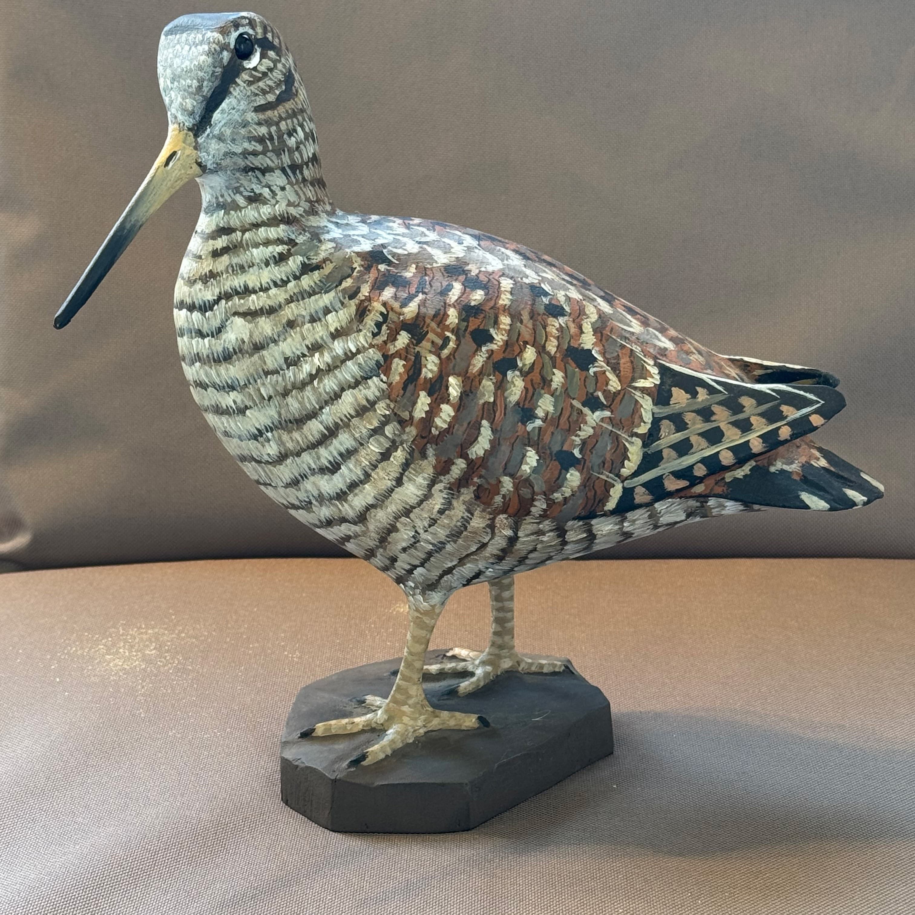 BÉCASSE SUR PATTES (Sculpture en bois)