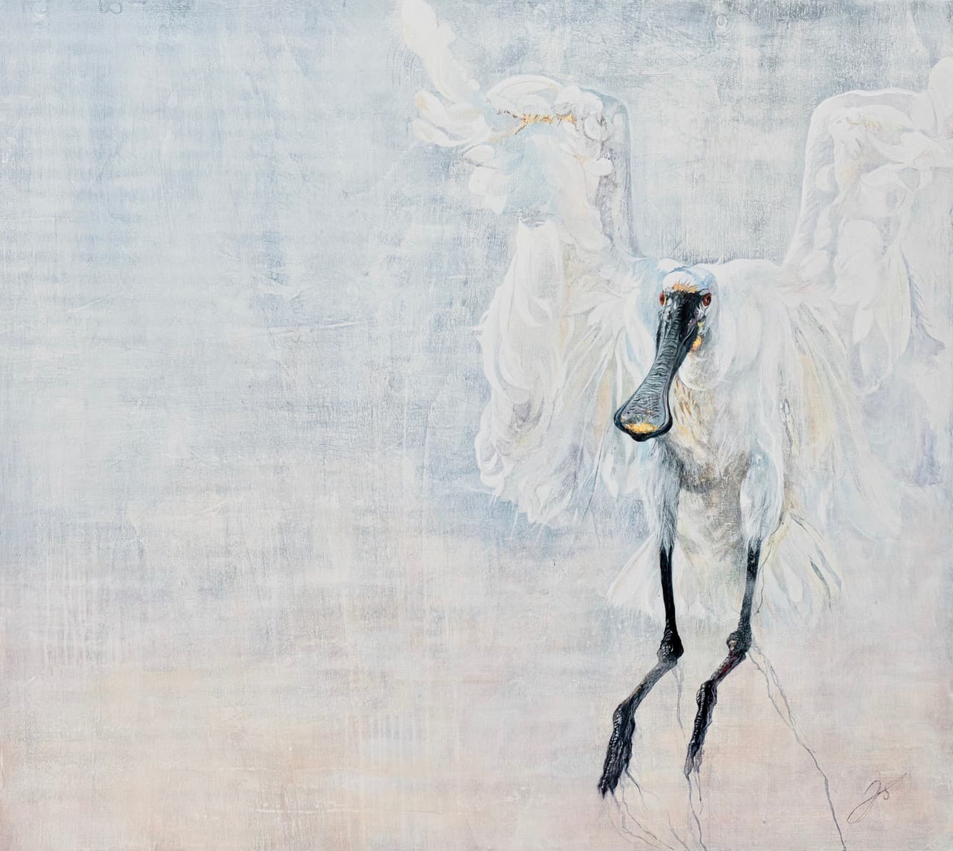 L'ENVOL DE L'ANGE (oiseau, spatule blanche)