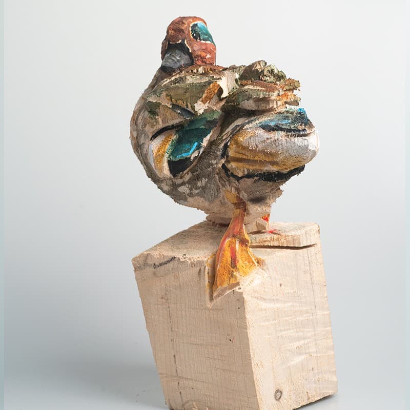SARCELLE (sculpture animalière en bois)