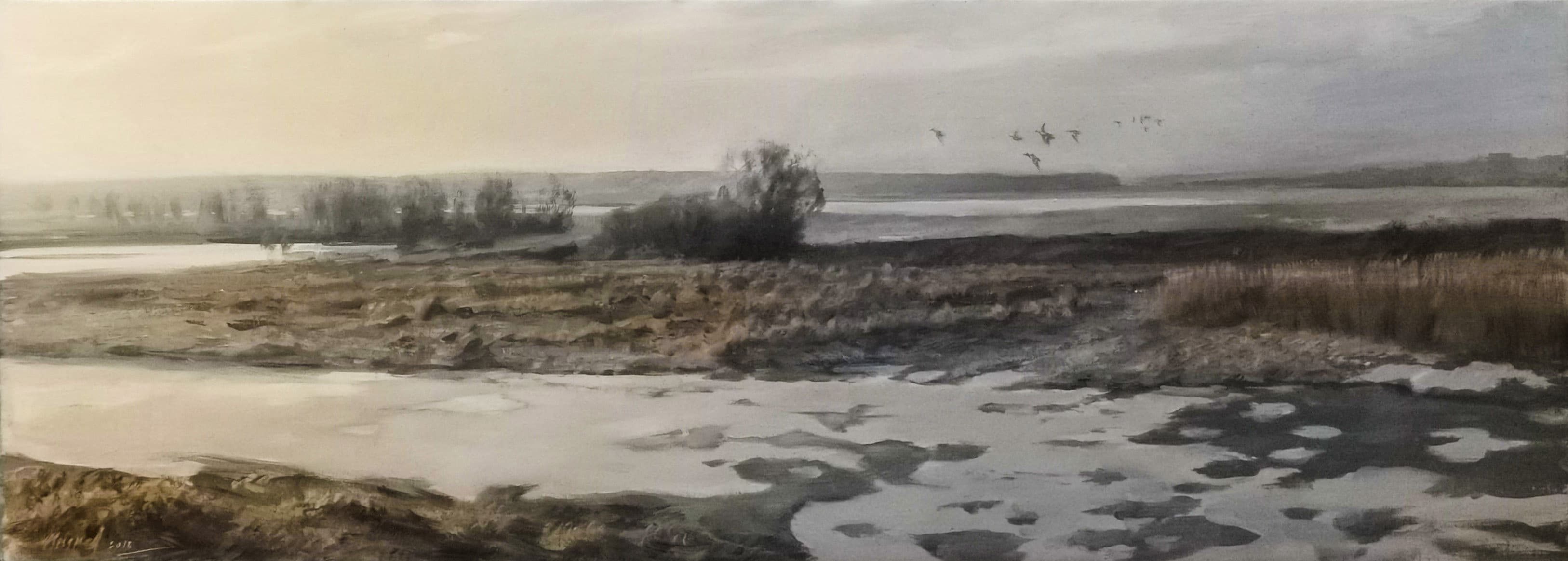 PAYSAGE DE RIVIERE EN HIVER