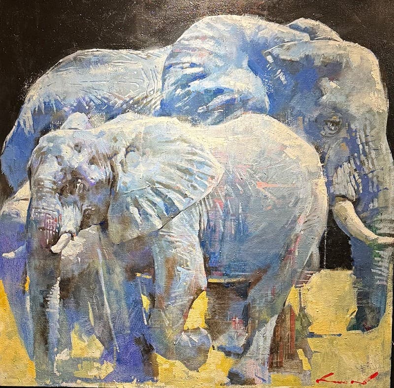 FAMILLE D'ÉLÉPHANTS