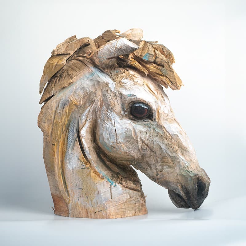 CHEVAL (sculpture animalière en bois)