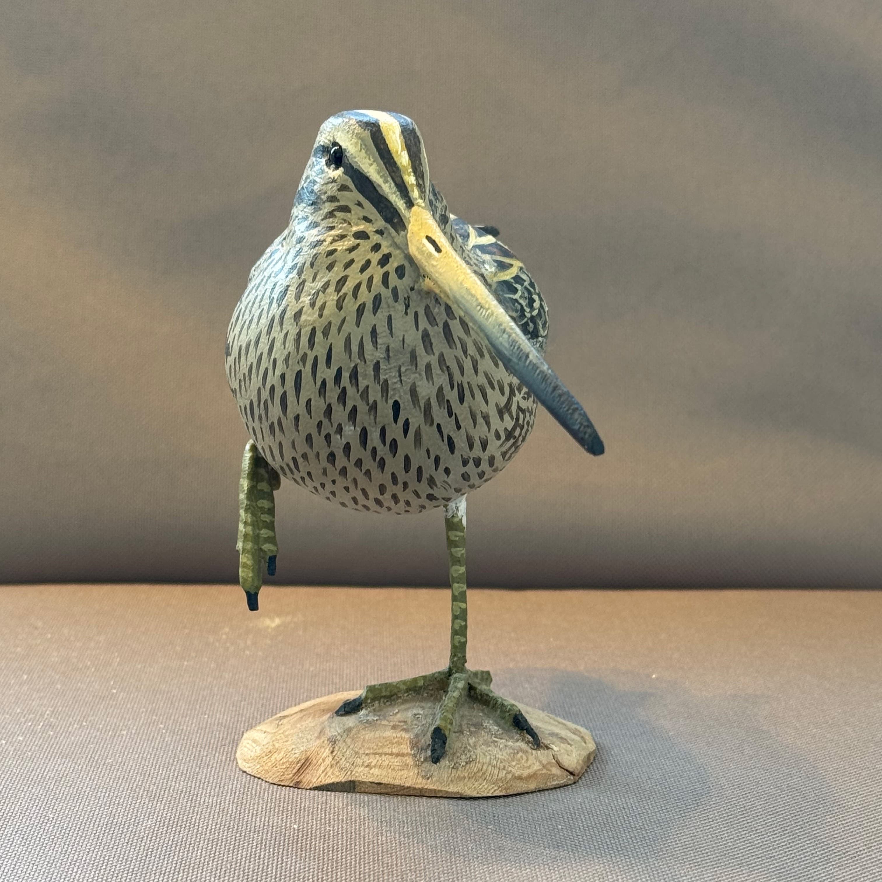 BÉCASSINE SUR PATTES (Sculpture en bois)