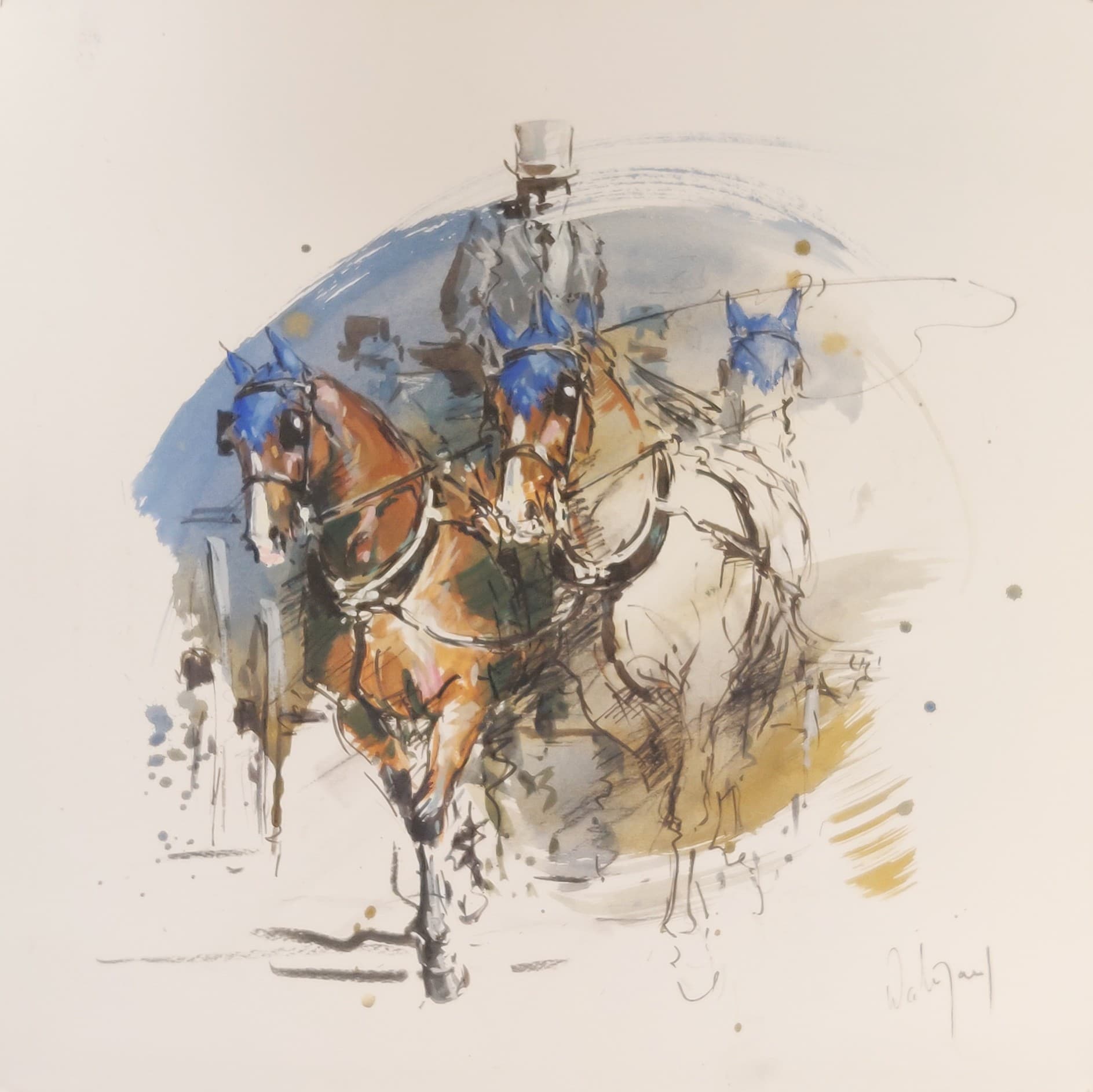 CHEVAL, ATTELAGE A QUATRE
