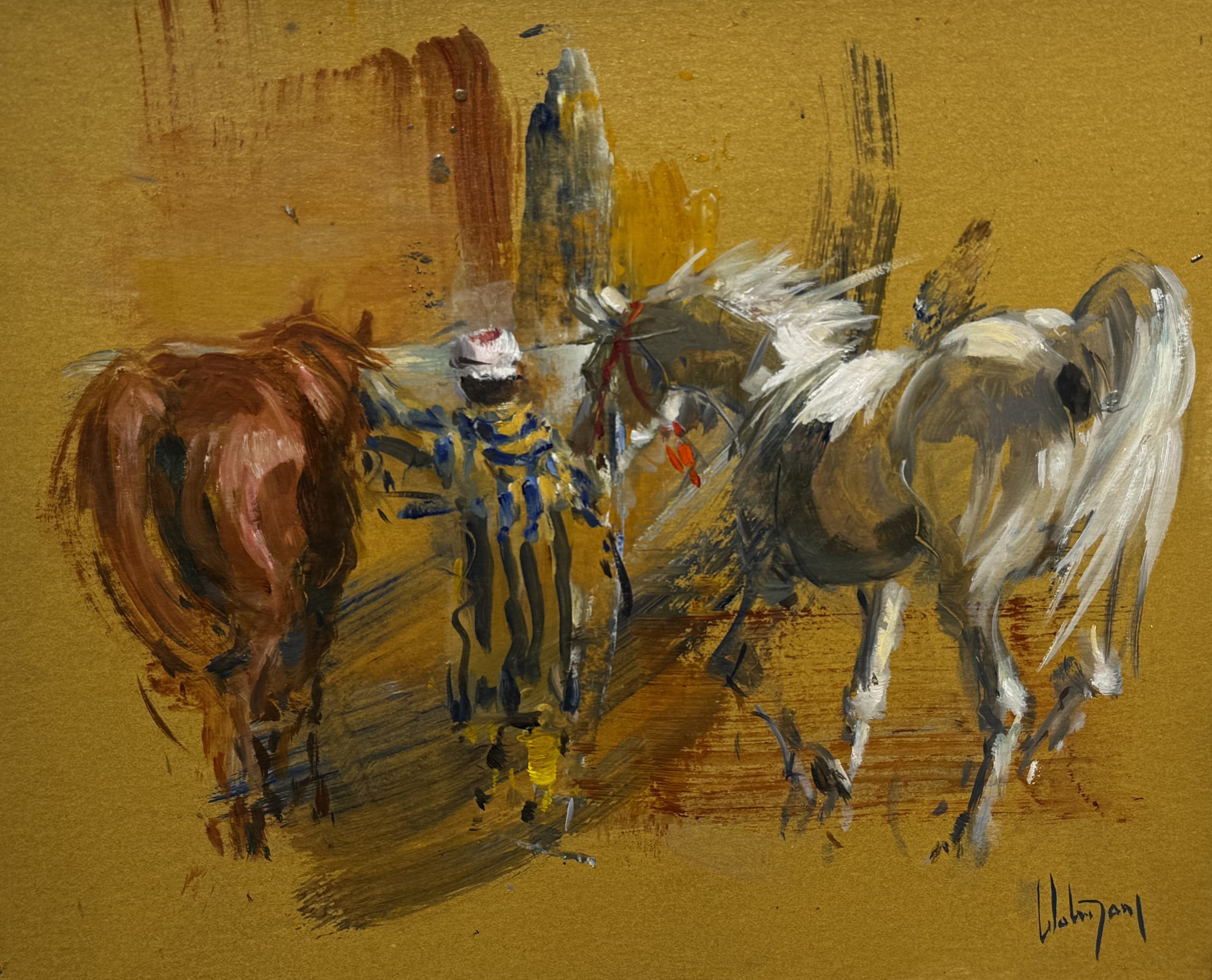 Chevaux Marocains, Hubert De Watrigant Pour Animal Art Gallery Paris