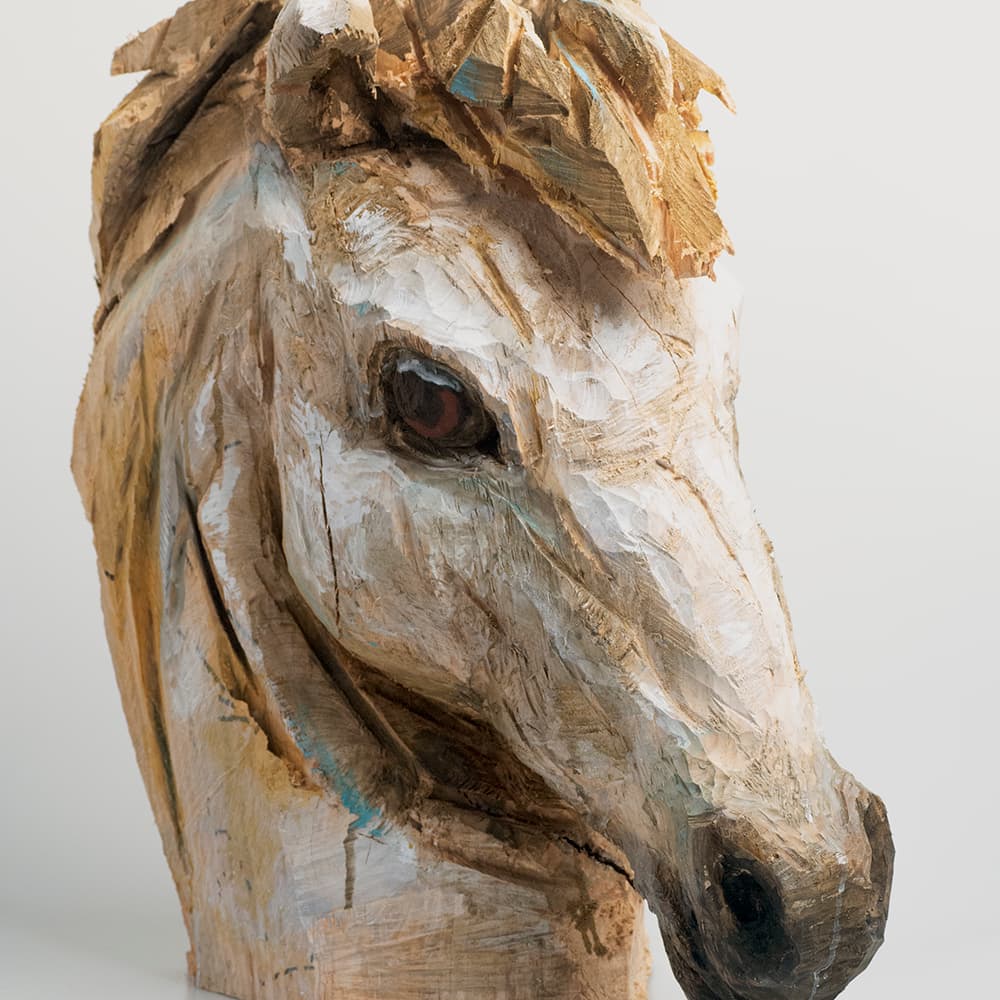 CHEVAL (sculpture animalière en bois) — Guillaume Belin