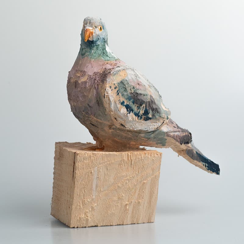 PIGEON (sculpture animalière en bois)