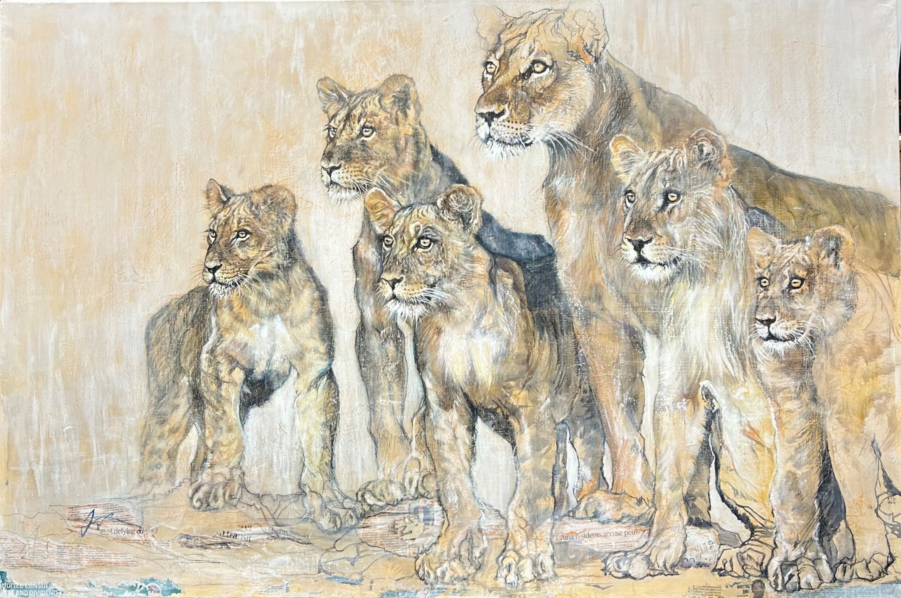 IL ARRIVE..., PORTRAIT DE LA PRIDE (famille de lions)