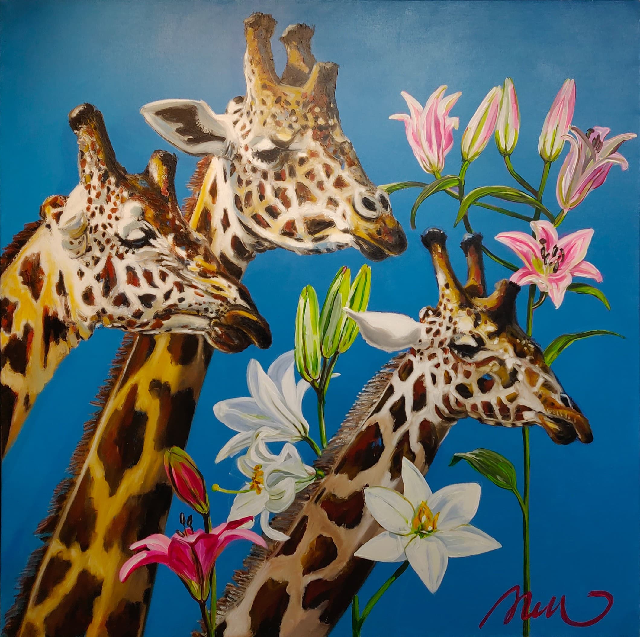 Girafes à fleurs