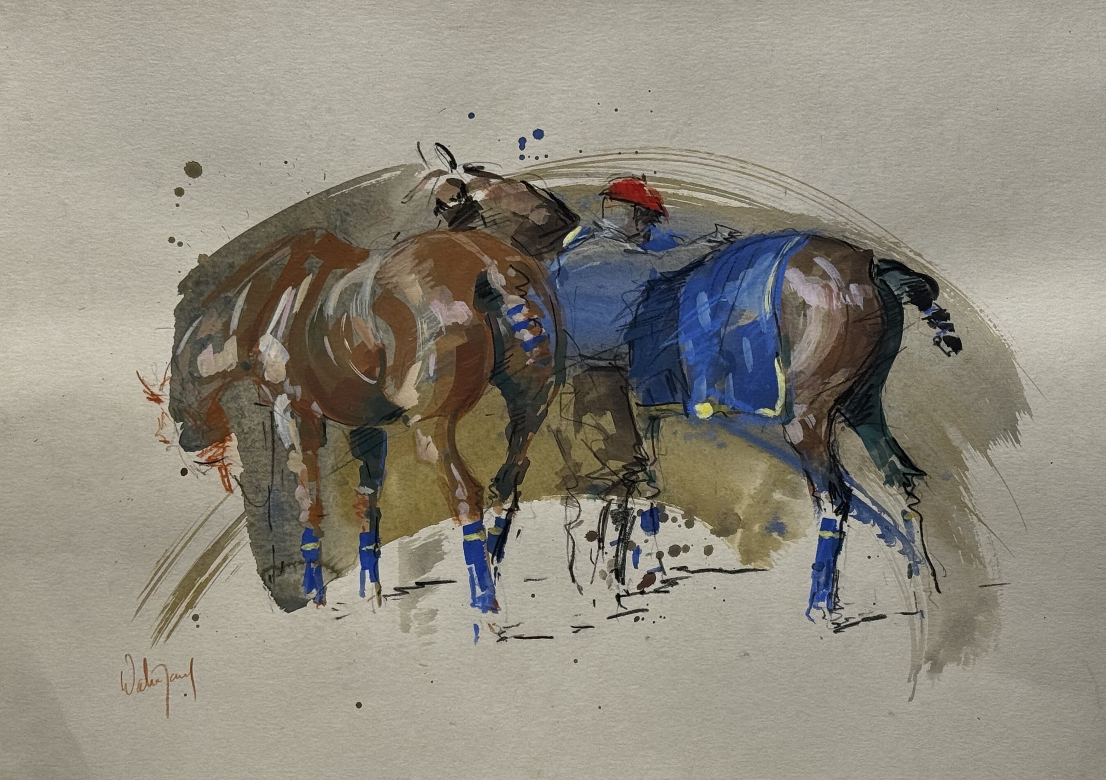 PONEYS DE POLO, par Hubert de Watrigant pour Animal Art Gallery Paris