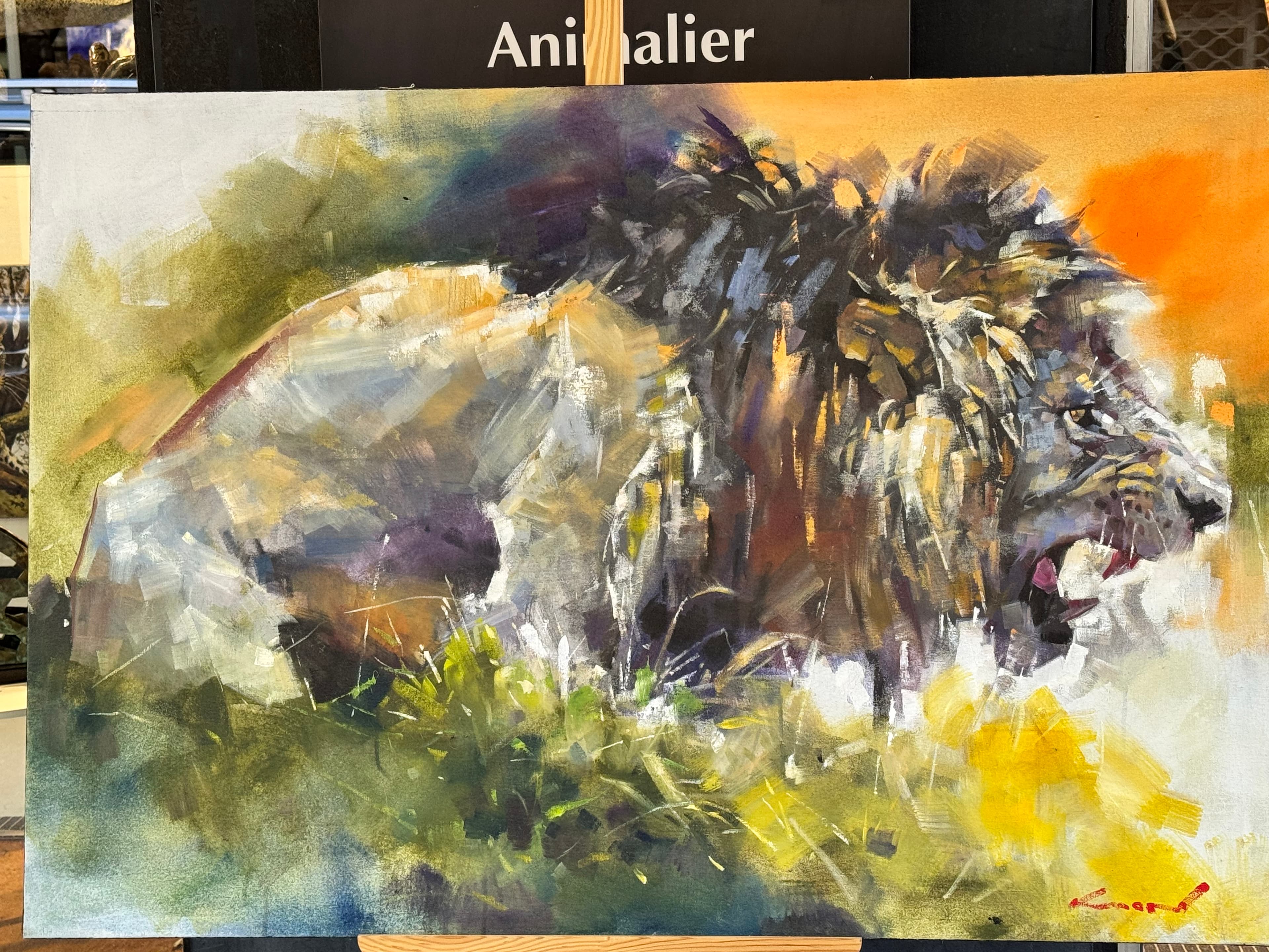 VIEUX LION MALE RUGISSANT