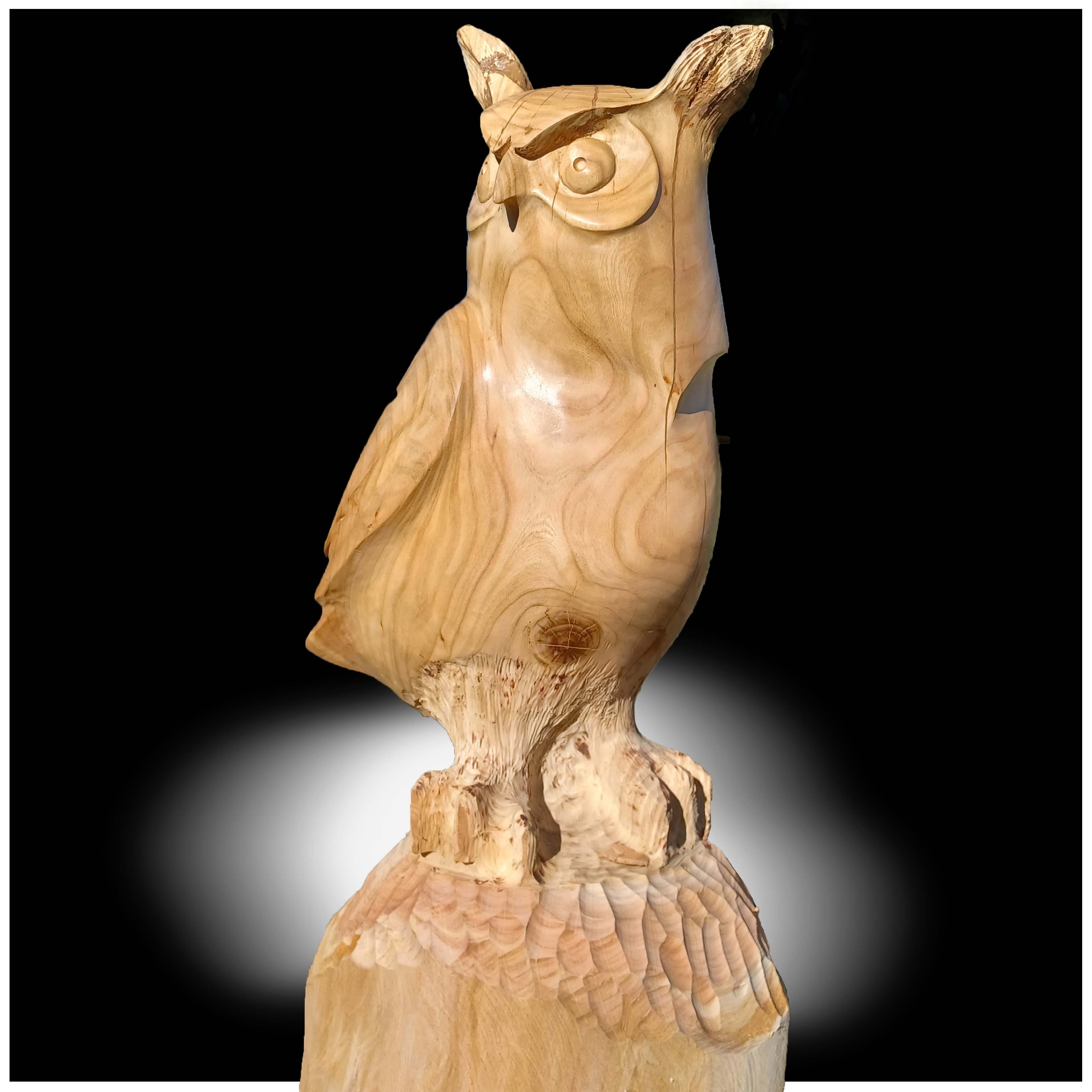 GRAND DUC | Sculpture en bois — Yann Fustec