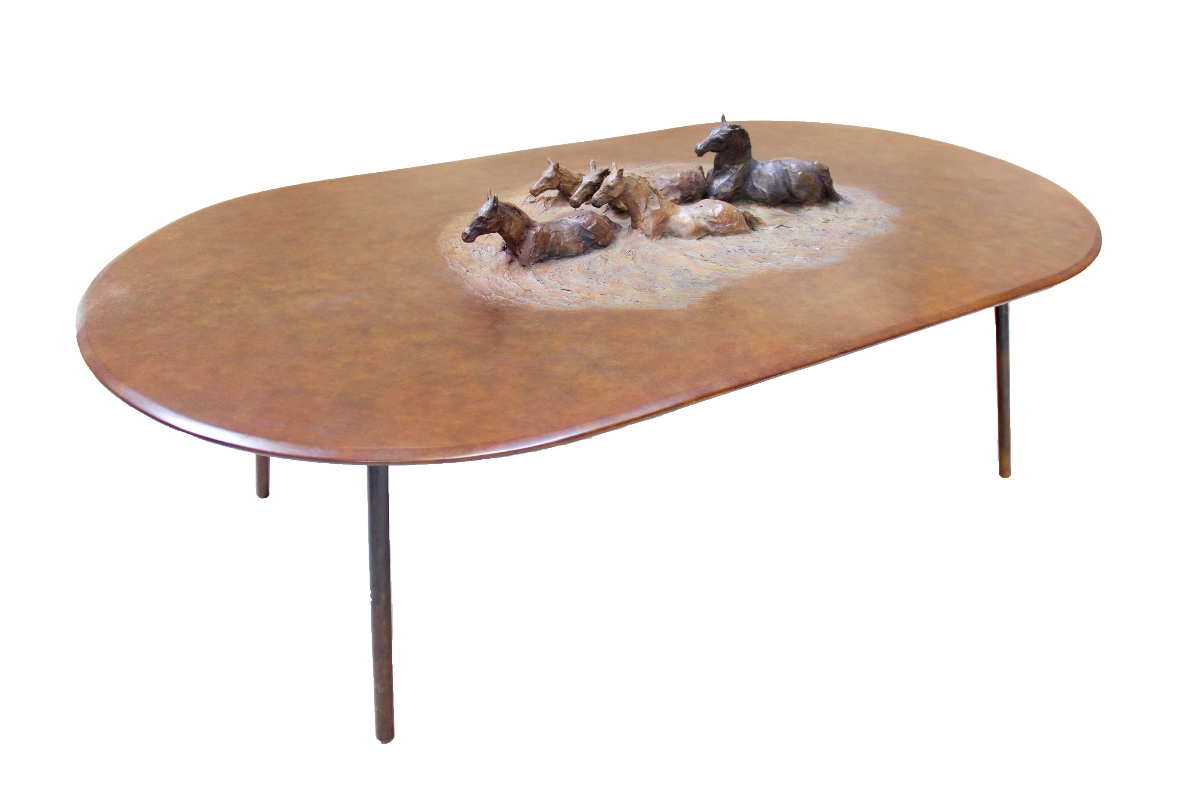 TABLE BASSE THEME CHEVAUX