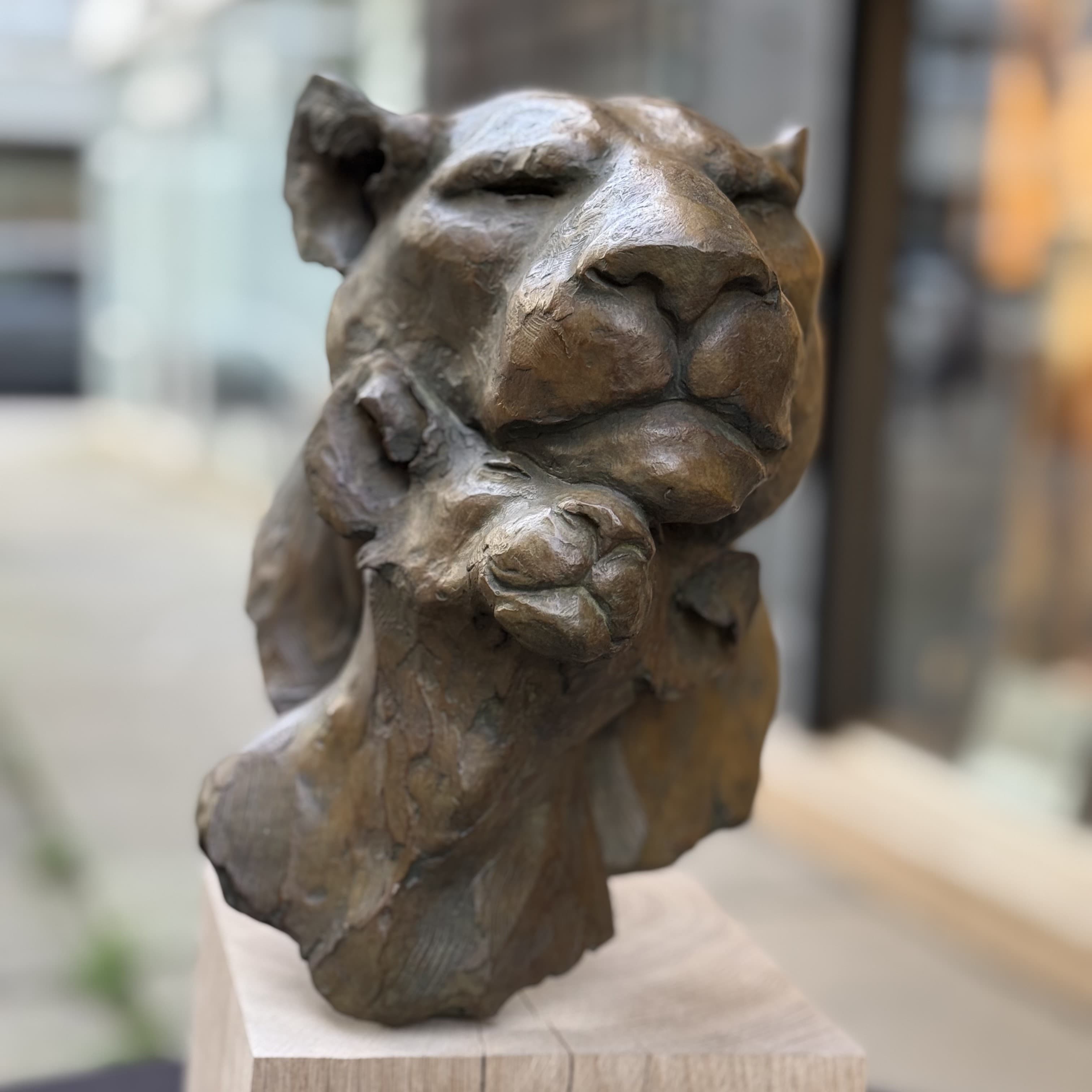 MÈRE SÉVÈRE (moyen modèle) - (lionne, lion, lionceau)